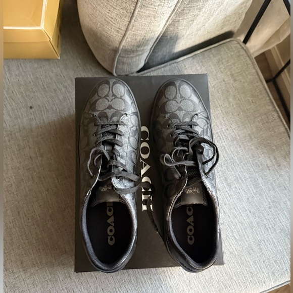 Coach Men's Black and Gray Patterned Sneakers - Picture 1 of 4